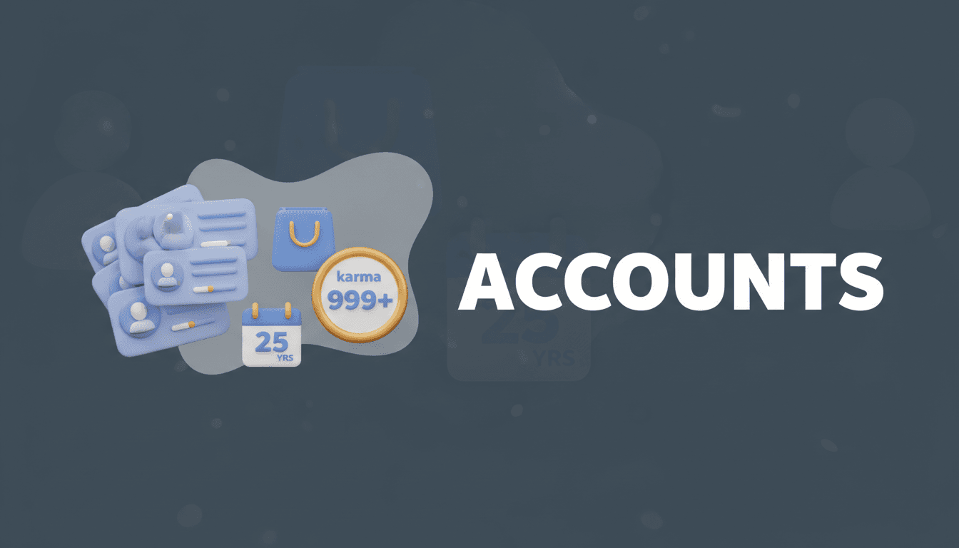 3D illustration of aged Reddit accounts with verification checkmarks