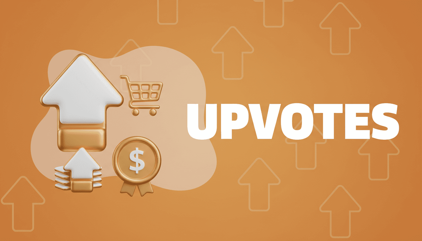 3D illustration of Reddit upvote arrows with shopping cart