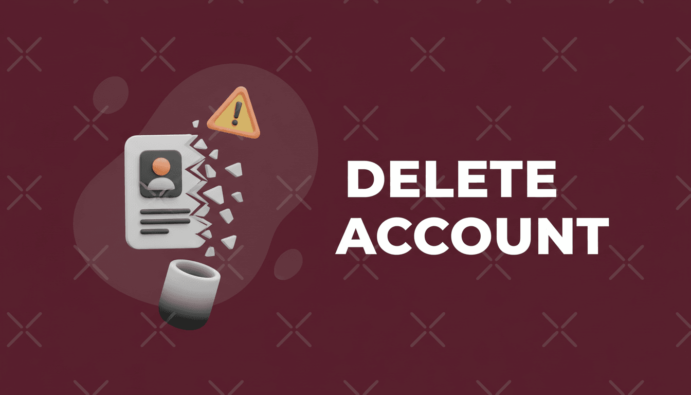 3D illustration of Reddit account deletion with warning icon