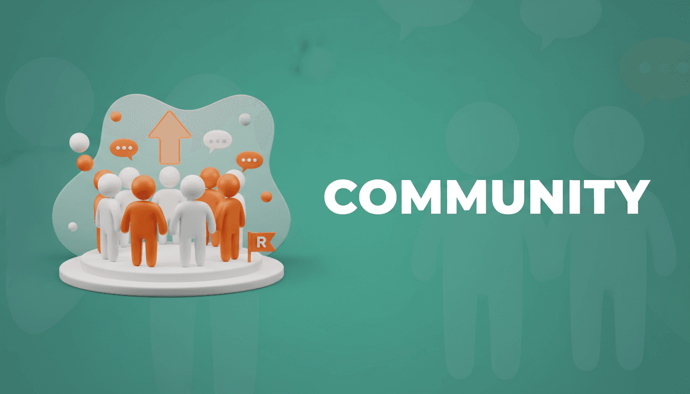 3D illustration of Reddit community building with connected users and subreddit icons