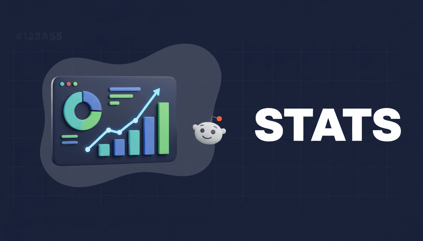 Illustration of Reddit statistics charts and data visualizations