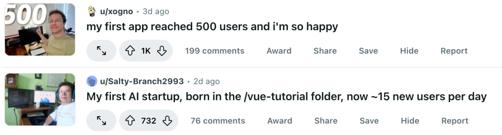 A lot of people getting their first users just by sharing ideas on BHW.